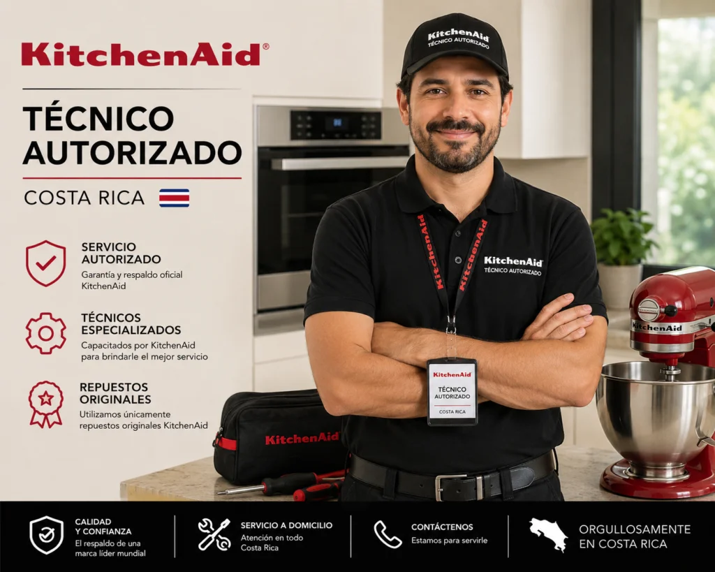 Técnico KitchenAid realizando mantenimiento preventivo en San Salvador