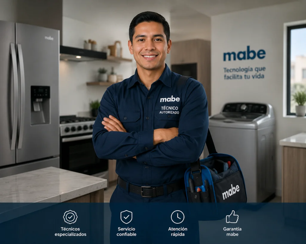 Técnico Mabe realizando mantenimiento preventivo en San Salvador